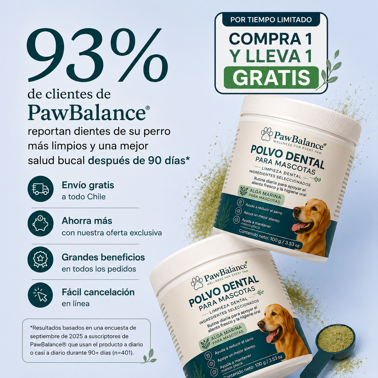 Polvo Dental Alimenticio: la forma más fácil de cuidar los dientes de tu mascota.